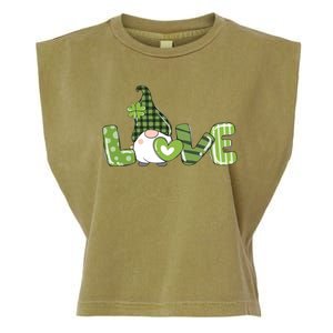 Love Irish Gnome Cute St Patricks Day Garment-Dyed Women's Muscle Tee