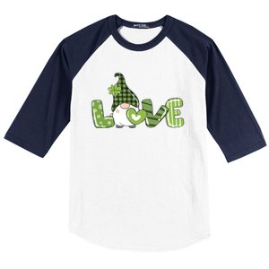 Love Irish Gnome Cute St Patricks Day Baseball Sleeve Shirt