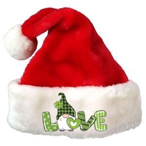 Love Irish Gnome Cute St Patricks Day Premium Christmas Santa Hat