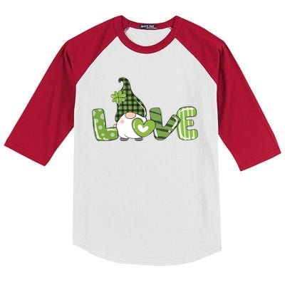 Love Irish Gnome Cute St Patricks Day Kids Colorblock Raglan Jersey