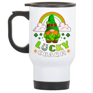 Lucky Irish Gnome St Patricks Day Gnome Irish Rainbow Gift Stainless Steel Travel Mug