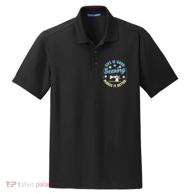 Life Is Good Sewing Makes Dry Zone Grid Polo