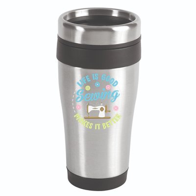 Life Is Good Sewing Makes 16oz Travel Tumbler