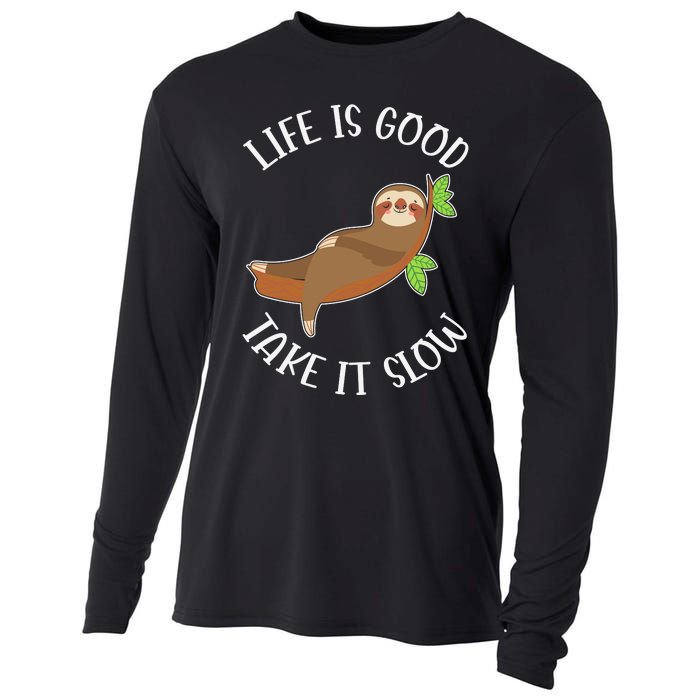 Life Is Good Take It Cute Sloth Cooling Performance Long Sleeve Crew