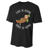 Life Is Good Take It Cute Sloth Performance Sprint T-Shirt