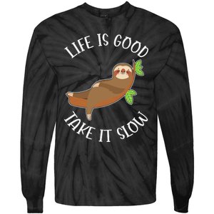 Life Is Good Take It Cute Sloth Tie-Dye Long Sleeve Shirt