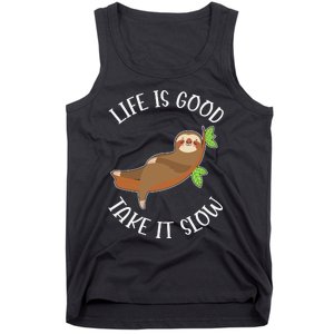 Life Is Good Take It Cute Sloth Tank Top