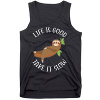 Life Is Good Take It Cute Sloth Tank Top