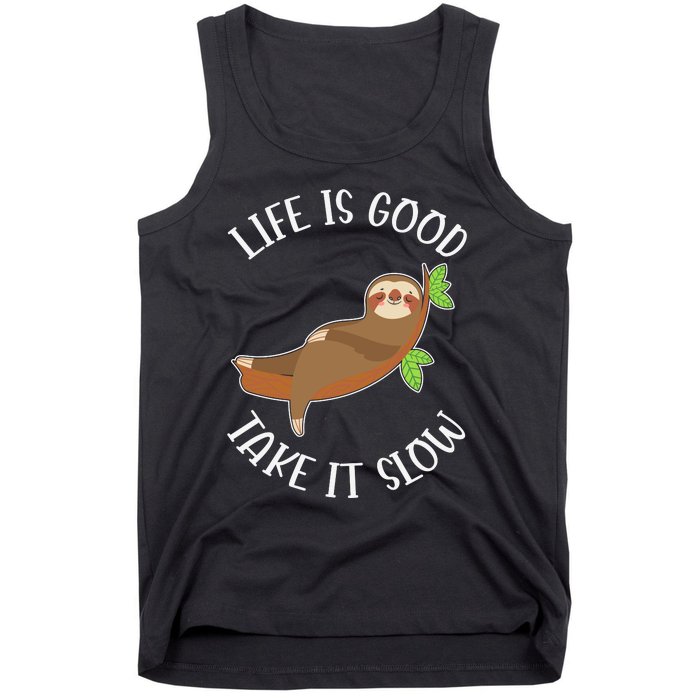 Life Is Good Take It Cute Sloth Tank Top