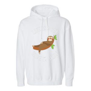 Life Is Good Take It Cute Sloth Garment-Dyed Fleece Hoodie