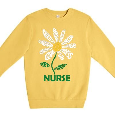 Life Is Good Nurse Flower The Art Of Optimism Premium Crewneck Sweatshirt