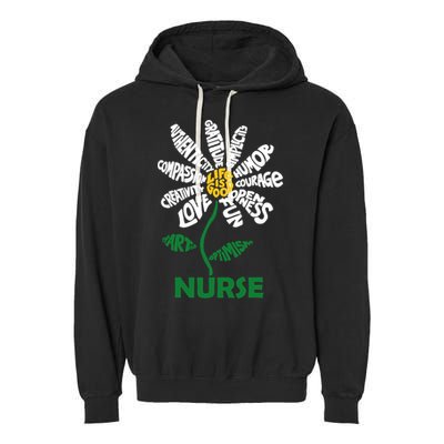 Life Is Good Nurse Flower The Art Of Optimism Garment-Dyed Fleece Hoodie