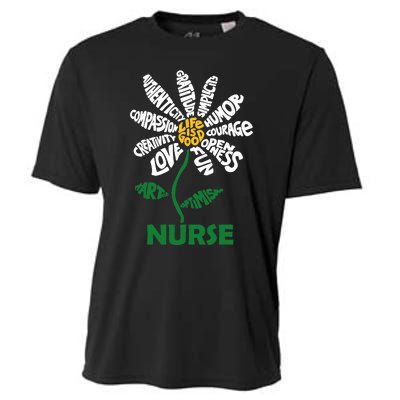 Life Is Good Nurse Flower The Art Of Optimism Cooling Performance Crew T-Shirt