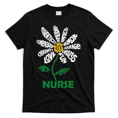 Life Is Good Nurse Flower The Art Of Optimism T-Shirt