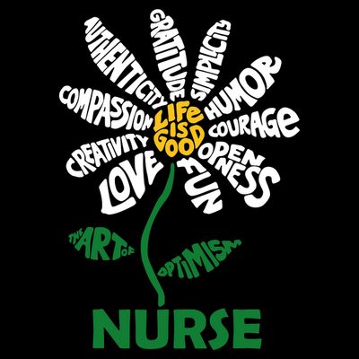 Life Is Good Nurse Flower The Art Of Optimism T-Shirt