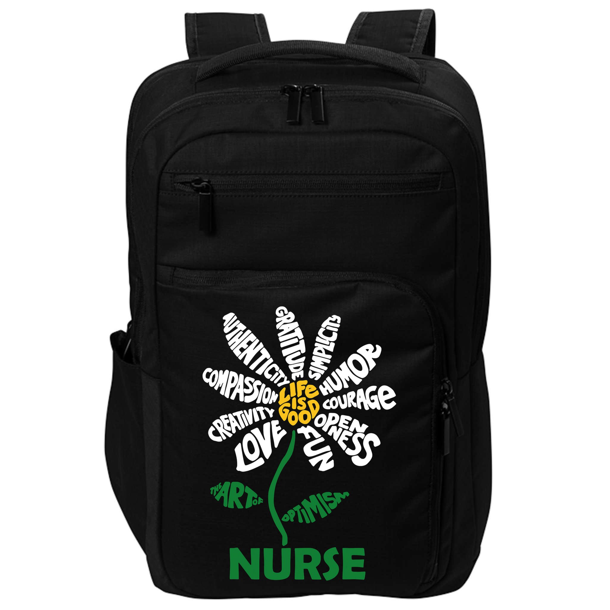 Life Is Good Nurse Flower The Art Of Optimism Impact Tech Backpack