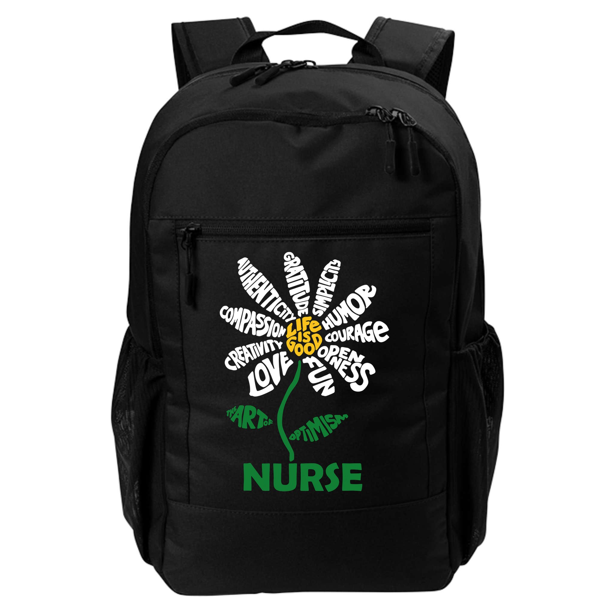 Life Is Good Nurse Flower The Art Of Optimism Backpack