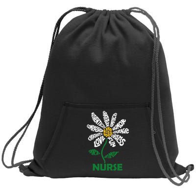 Life Is Good Nurse Flower The Art Of Optimism Sweatshirt Cinch Pack Bag