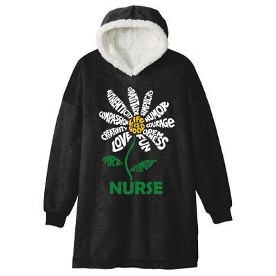 Life Is Good Nurse Flower The Art Of Optimism Hooded Wearable Blanket