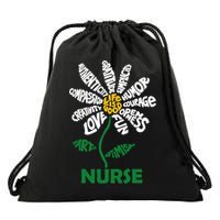 Life Is Good Nurse Flower The Art Of Optimism Drawstring Bag