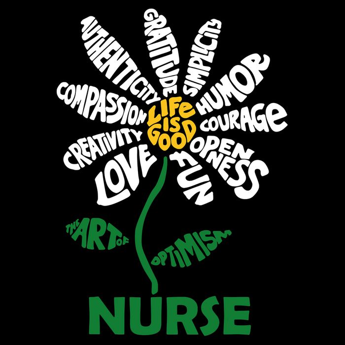 Life Is Good Nurse Flower The Art Of Optimism Drawstring Bag
