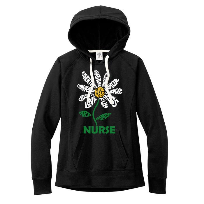 Life Is Good Nurse Flower The Art Of Optimism Women's Fleece Hoodie