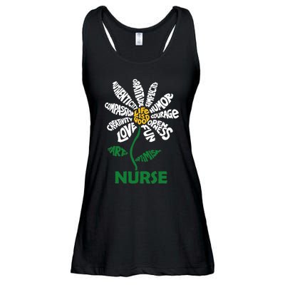 Life Is Good Nurse Flower The Art Of Optimism Ladies Essential Flowy Tank