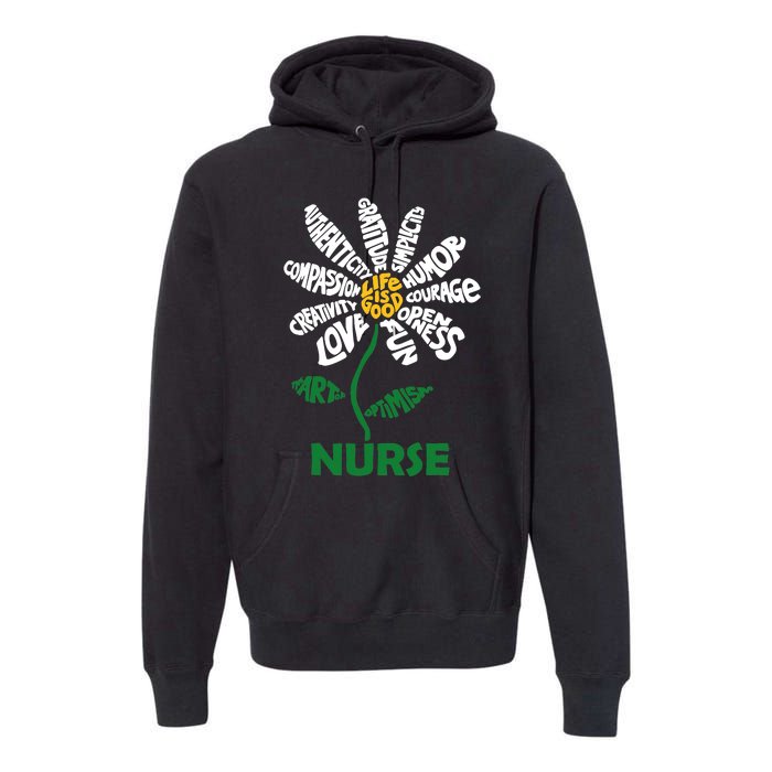 Life Is Good Nurse Flower The Art Of Optimism Premium Hoodie