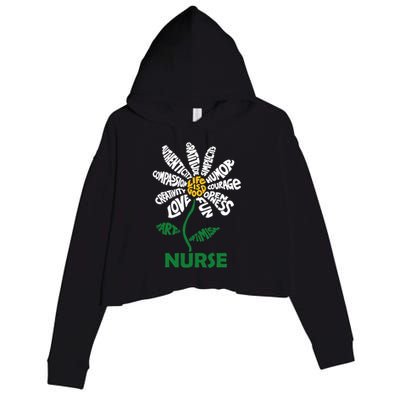 Life Is Good Nurse Flower The Art Of Optimism Crop Fleece Hoodie