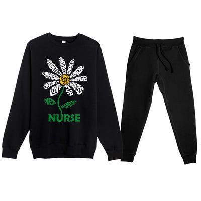 Life Is Good Nurse Flower The Art Of Optimism Premium Crewneck Sweatsuit Set