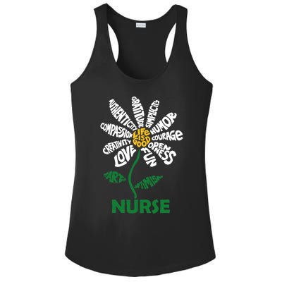 Life Is Good Nurse Flower The Art Of Optimism Ladies PosiCharge Competitor Racerback Tank