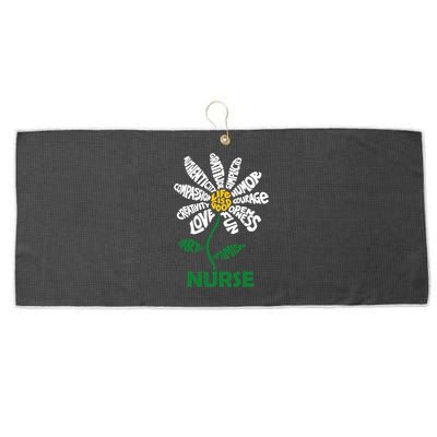 Life Is Good Nurse Flower The Art Of Optimism Large Microfiber Waffle Golf Towel