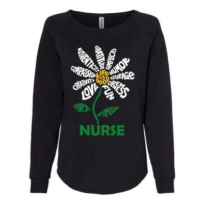 Life Is Good Nurse Flower The Art Of Optimism Womens California Wash Sweatshirt