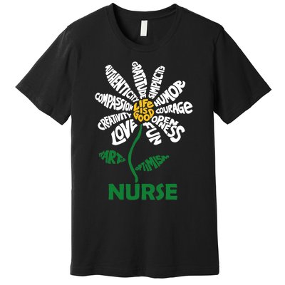 Life Is Good Nurse Flower The Art Of Optimism Premium T-Shirt