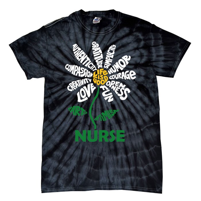 Life Is Good Nurse Flower The Art Of Optimism Tie-Dye T-Shirt