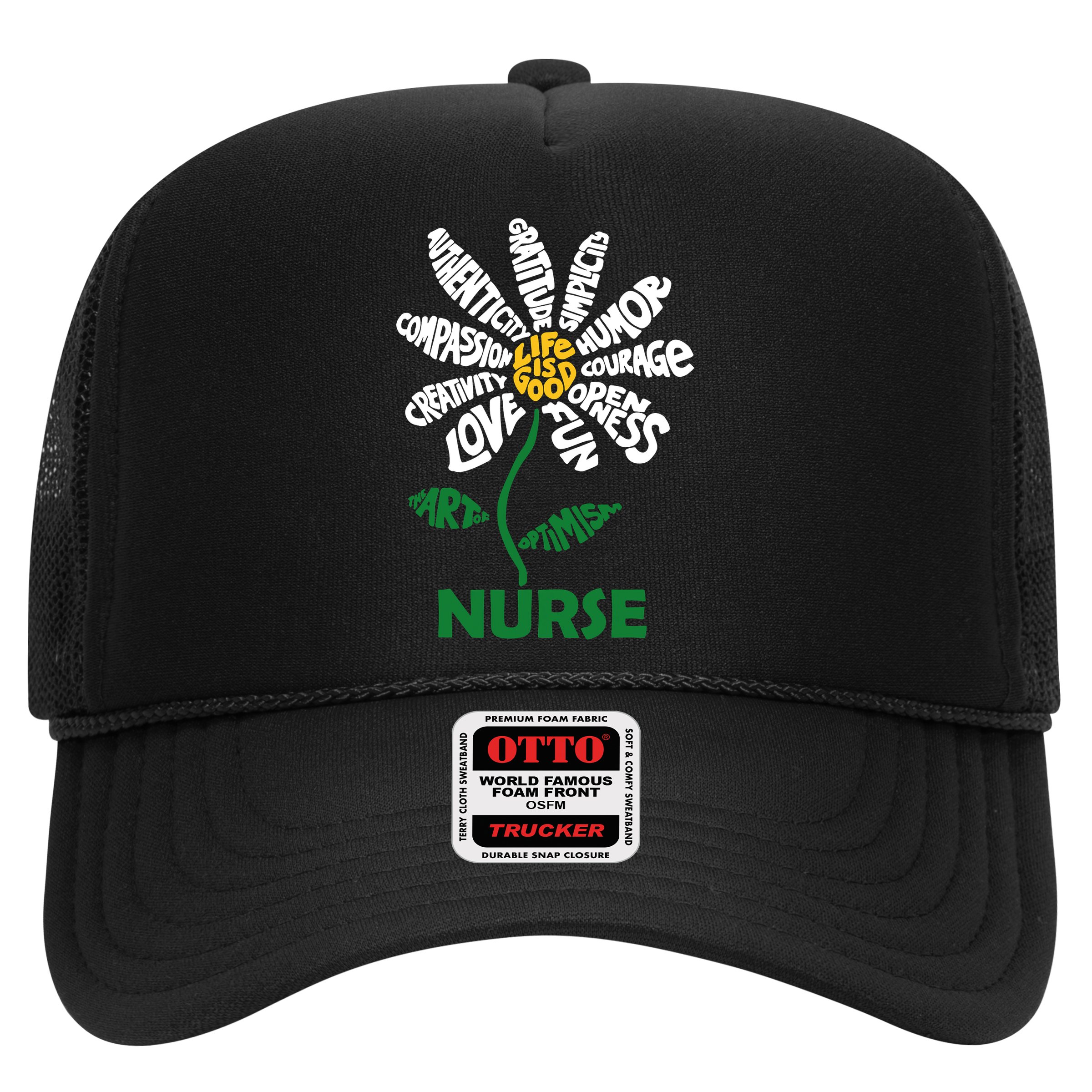 Life Is Good Nurse Flower The Art Of Optimism Hat