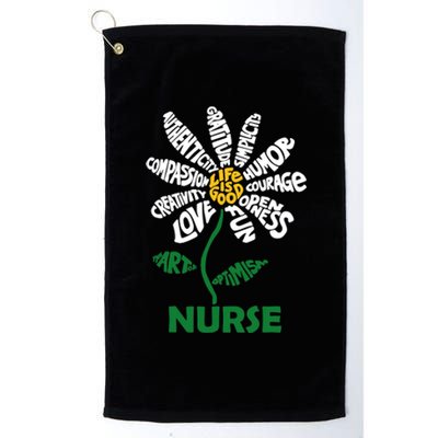 Life Is Good Nurse Flower The Art Of Optimism Platinum Collection Golf Towel