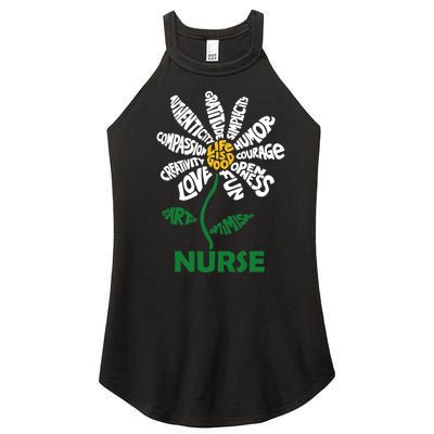 Life Is Good Nurse Flower The Art Of Optimism Women's Perfect Tri Rocker Tank