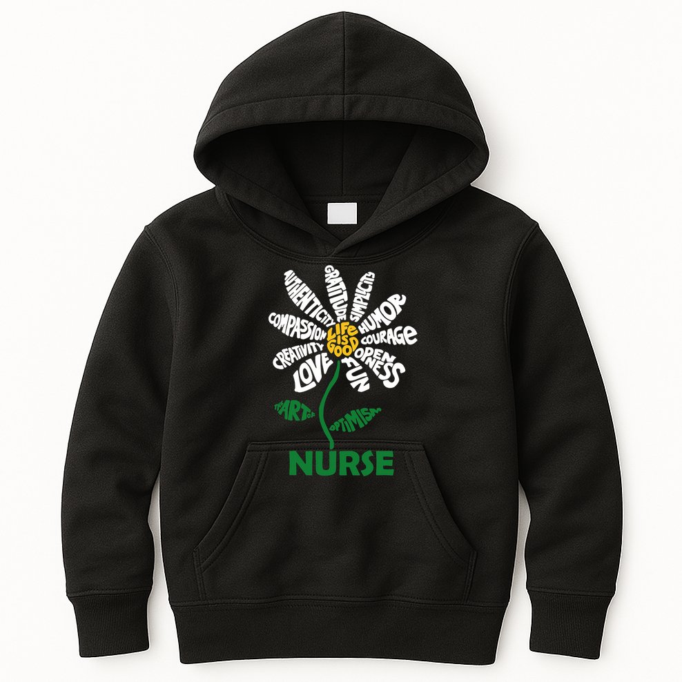 Life Is Good Nurse Flower The Art Of Optimism Kids Hoodie
