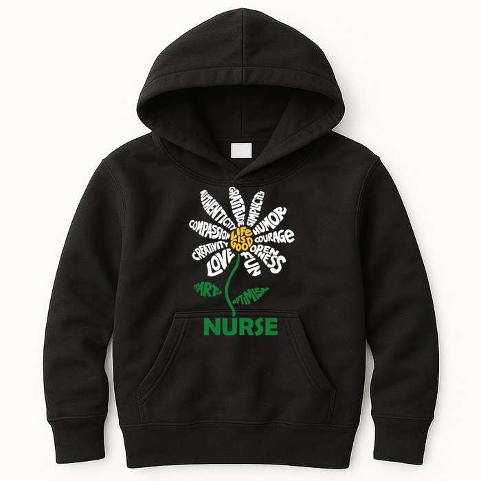 Life Is Good Nurse Flower The Art Of Optimism Kids Hoodie