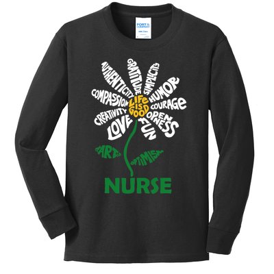 Life Is Good Nurse Flower The Art Of Optimism Kids Long Sleeve Shirt