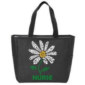 Life Is Good Nurse Flower The Art Of Optimism Zip Tote Bag