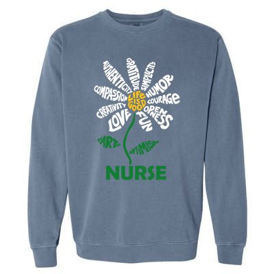 Life Is Good Nurse Flower The Art Of Optimism Garment-Dyed Sweatshirt