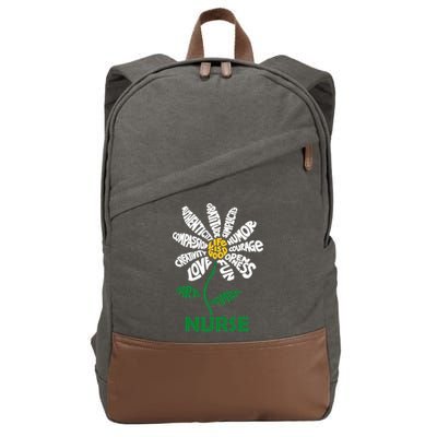 Life Is Good Nurse Flower The Art Of Optimism Cotton Canvas Backpack
