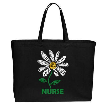 Life Is Good Nurse Flower The Art Of Optimism Cotton Canvas Jumbo Tote