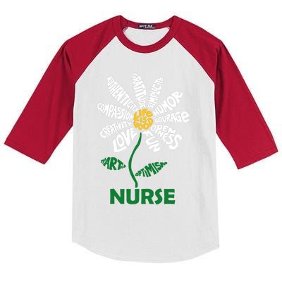 Life Is Good Nurse Flower The Art Of Optimism Kids Colorblock Raglan Jersey