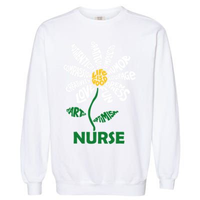Life Is Good Nurse Flower The Art Of Optimism Garment-Dyed Sweatshirt