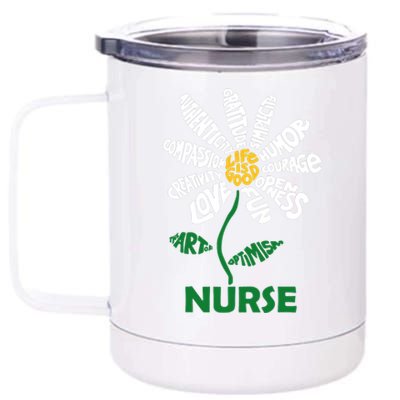 Life Is Good Nurse Flower The Art Of Optimism 12 oz Stainless Steel Tumbler Cup