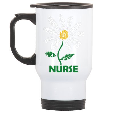 Life Is Good Nurse Flower The Art Of Optimism Stainless Steel Travel Mug