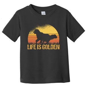 Life Is Golden Dog Golden Retriever Lover - Golden Retriever Toddler T-Shirt